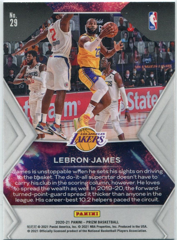 Lebron James 2020 - 2021 Panini Prizm Fireworks Card #29