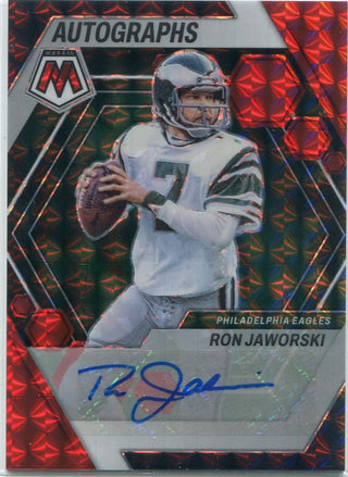 Ron Jaworksi 2023 Panini Mosaic Autographed Red Prizm Card #AM-RJ 135/199