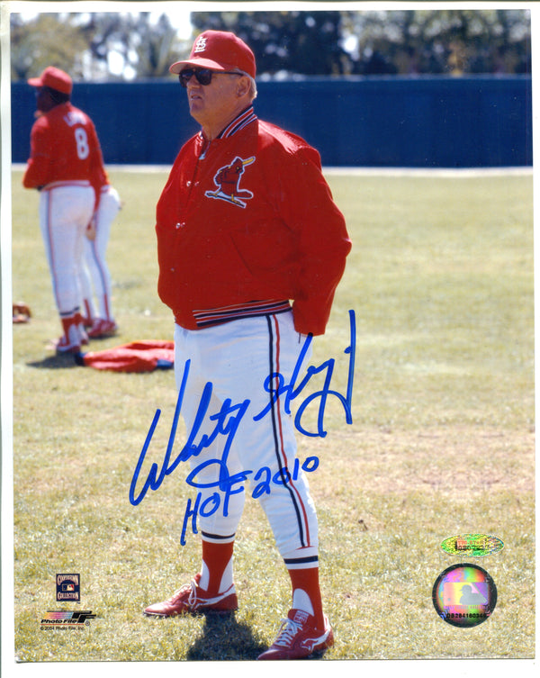 Whitey Herzog Autographed Inscribed "HOF 2010" 8x10 photo