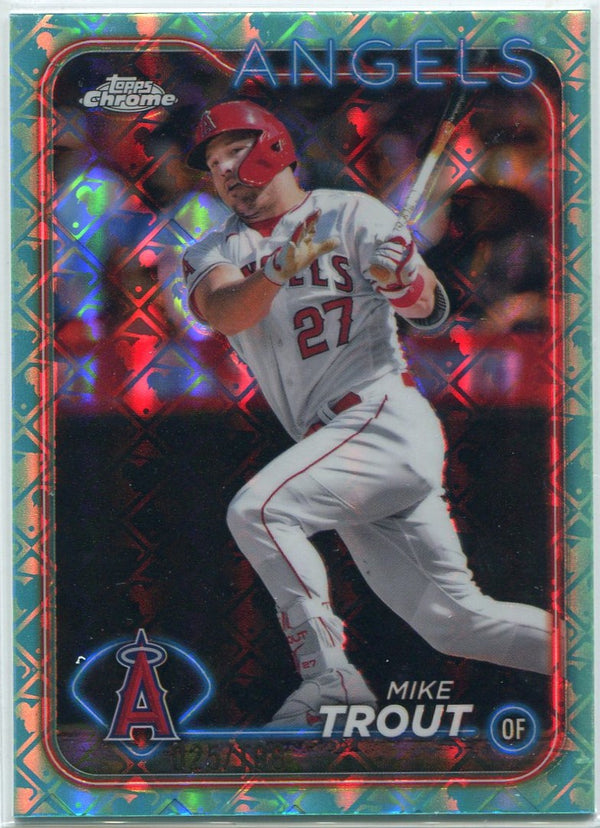 Mike Trout 2024 Topps Aqua Logofractor Card #200 25/199