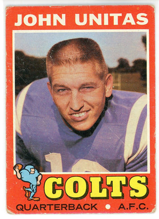 Johnny Unitas 1971 Topps Card #1