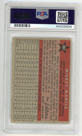 Mickey Mantle 1958 Topps All Star #487 PSA 4