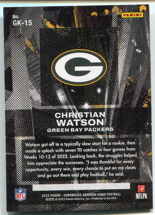 Christian Watson 2022 Panini Chronicles Gridiron Kings Rookie Card #GK-15