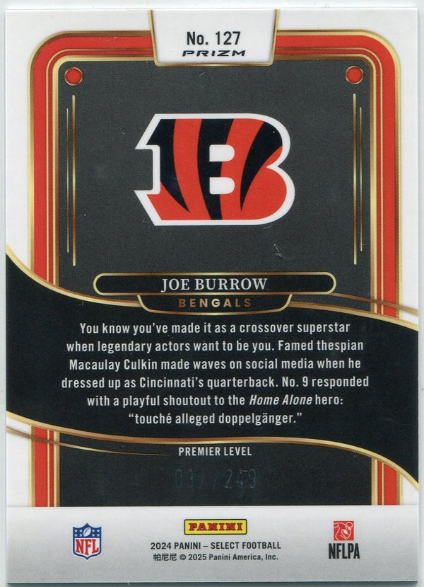 Joe Burrow 2024 Panini Select Tri-Color Prizm Card #127 37/249