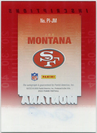 Joe Montana 2022 Panini Pinnacle Inscriptions Autographed Card #PI-JM