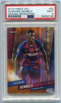 Ousmane Dembele 2019 - 2020 Topps Finest UEFA Champions League Orange Refractor Card #22 15/25 PSA Graded 9