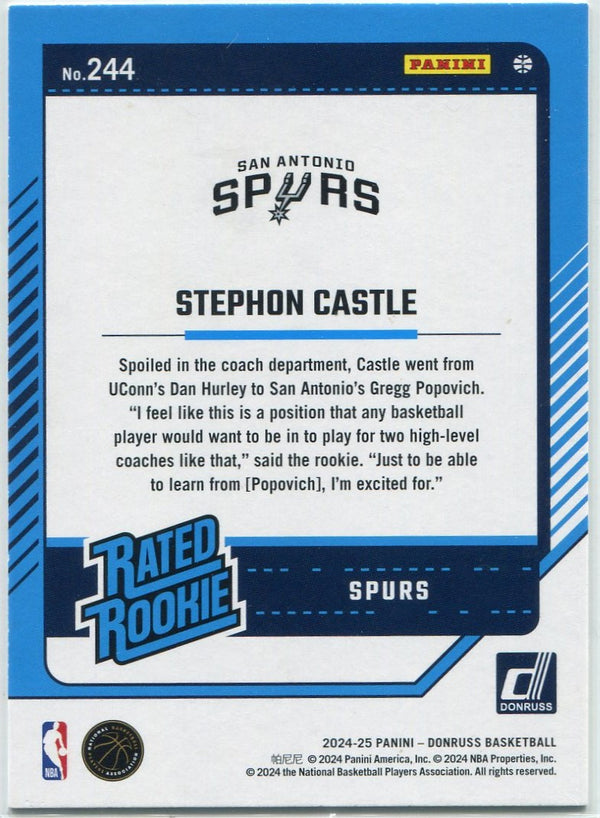 Stephon Castle 2024 - 2025 Panini Donruss Rated Rookie RC #244