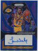 James Worthy 2023 - 2024 Panini Prizm Signatures Autographed Blue Prizm Card #SIG-JWT 38/49