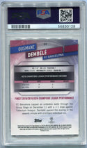 Ousmane Dembele 2019 - 2020 Topps Finest UEFA Champions League Orange Refractor Card #22 15/25 PSA Graded 9