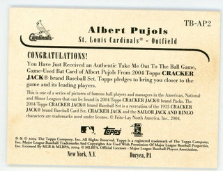 Albert Pujols 2004 Topps Bat Relic #TB-AP2