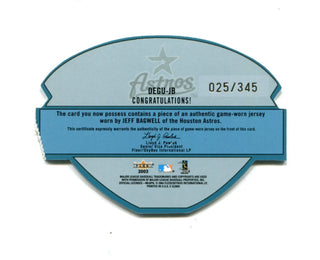 Jeff Bagwell 2003 Fleer Diamond Essentials #DEGU-JB 025/345 Card
