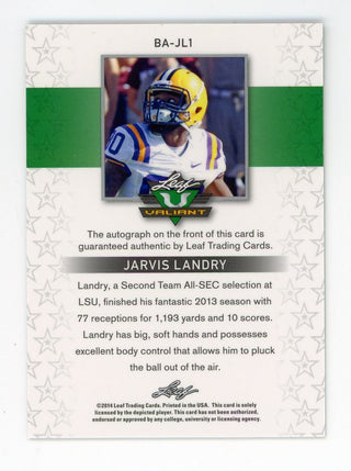 Jarvis Landry 2014 Leaf Green Valiant #BA-JL1 Card