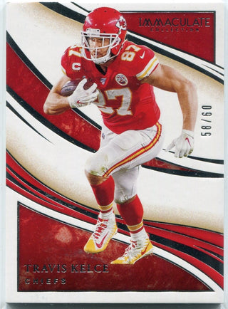 Travis Kelce 2020 Panini Immaculate Collection Card #100 58/60