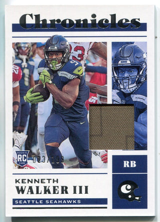 Kenneth Walker III 2022 Panini Chronicles Relic Patch Rookie Card /199