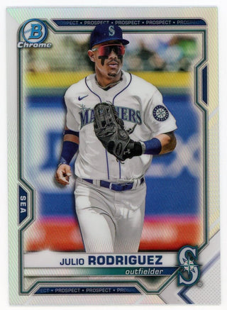 Julio Rodriguez 2021 Topps Bowman Chrome Silver Refractor #BDC-145 Card