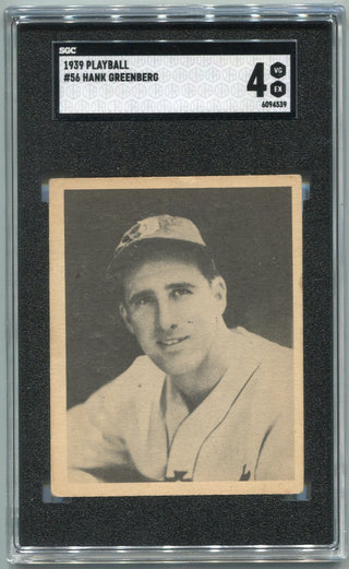 Hank Greenberg 1939 Playball Card #56 SGC Graded 4