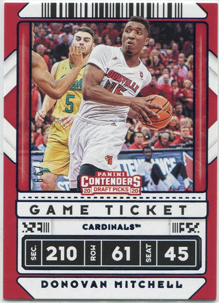 Donovan Mitchell 2020 Panini Contenders Draft Picks Game Ticket Blue Parallel Card #43 47/99