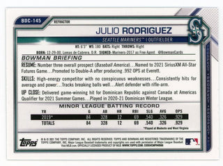 Julio Rodriguez 2021 Topps Bowman Chrome Silver Refractor #BDC-145 Card