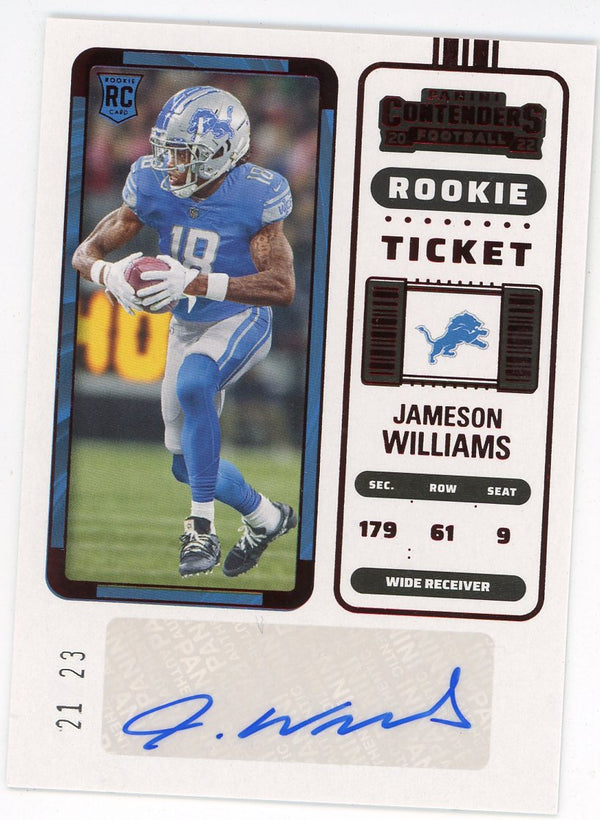 Jameson Williams 2022 Panini Autographed Contenders Rookie Ticket #124