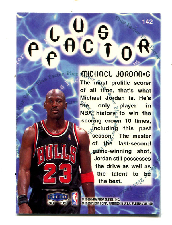 Michael Jordan 1998 Fleer Tradition A Plus Factor #142 Card