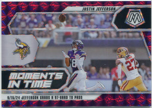 Justin Jefferson 2025 Panini Mosaic Moments In Time Purple Prizm Card #19 40/49