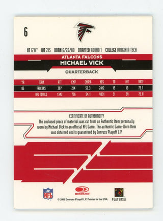 Michael Vick 2006 Donruss Rookies & Stars Longevity #6 Card 076/100