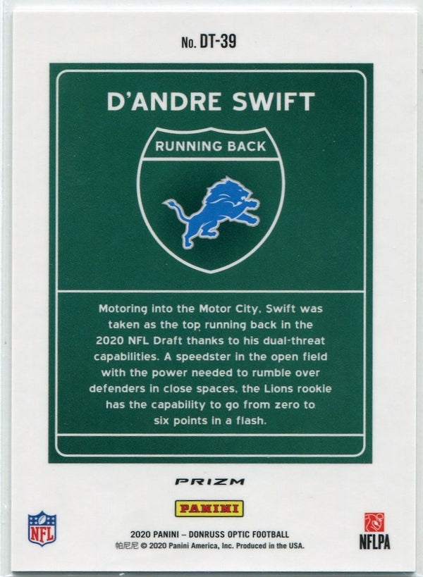 D'Andre Swift 2020 Panini Donruss Optic Downtown RC #DT-39