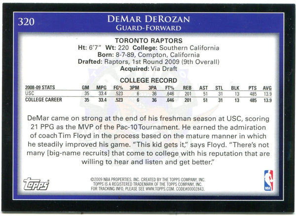 Demar DeRozan 2009 Topps #320 Card