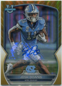 Josh Downs 2022 Bowman Chrome University Autographed Gold Refractor Card #30 31/50
