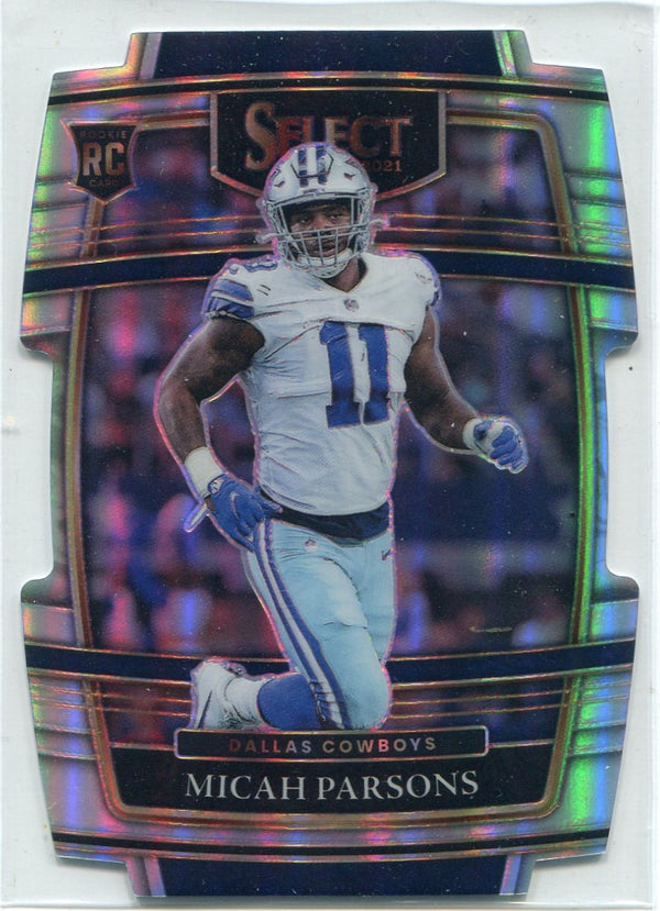 Micah Parsons  2021 Panini Select Die-Cut Silver Prizm RC #85