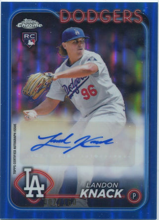 Landon Knack 2024 Topps Chrome Update Autographed Blue Refractor RC 7/150