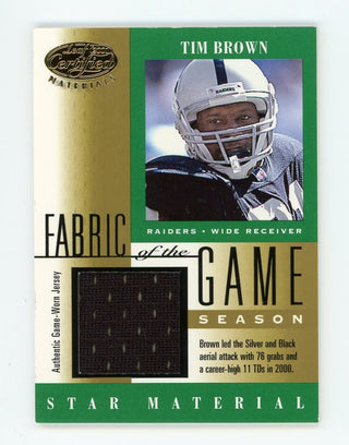 Tim Brown 2001 Donruss Fabric of the Game #FG-107 Card 35/76