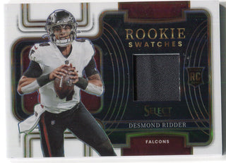 Desmond Ridder 2022 Panini Select White Prizm Rookie Swatches Card /75