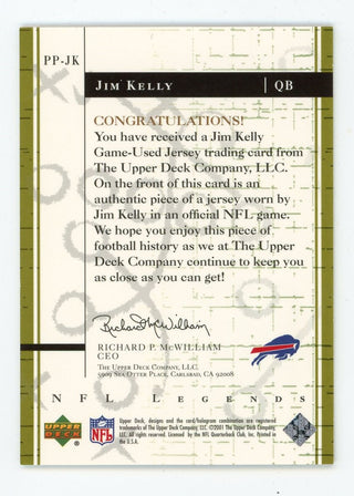 Jim Kelly 2001 Upper Deck Past Patterns #PP-JK Card