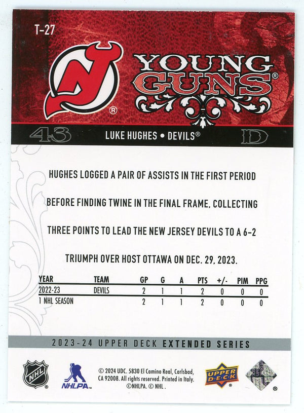 Luke Hughes 2024 Upper Deck Young Guns #T-27