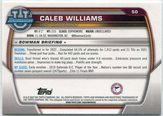 Caleb Williams 2022 Bowman Chrome University RC #50
