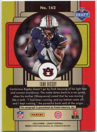 Tank Bigsby 2023 Panini Legacy Autographed Silver RC #162
