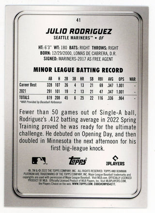 Julio Rodriguez 2022 Topps BL #41 Card
