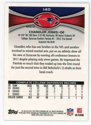 Chandler Jones 2012 Topps Chrome Rookie Card #140