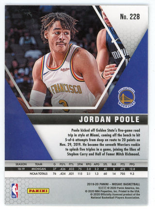 Jordan Poole 2019-20 Panini Mosaic Rookie Card #228