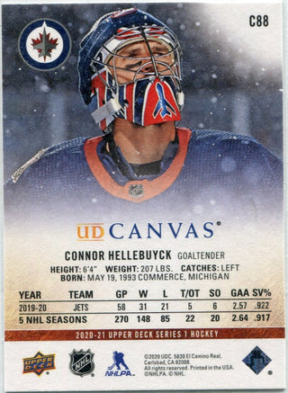 Connor Hellebuyck 2020 - 2021 Upper Deck Canvas Card #C88