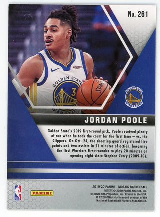 Jordan Poole 2019-20 Panini Mosaic NBA Debut Rookie Card #261