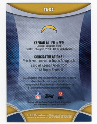 Keenan Allen 2013 Topps Certified Autograph Issue Rookie Card #TA-KA