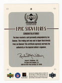 Len Dawson 1999 Upper Deck Epic Signatures Card