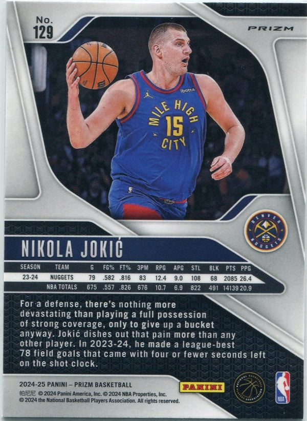 Nikola Jokic 2024 - 2025 Panini Prizm Green Prizm Card #129