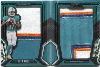 Jaylen Waddle 2021 Panini Playbook Dual 4 Color Patch RC 10/49