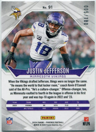 Justin Jefferson 2024 Panini Phoenix Stars Parallel Card #91 5/180