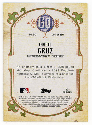 Oneil Cruz 2022 Topps GQ #30 Card