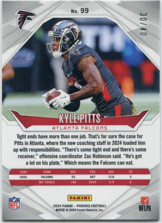 Kyle Pitts 2024 Panini Phoenix Pink Parallel Card #99 30/40