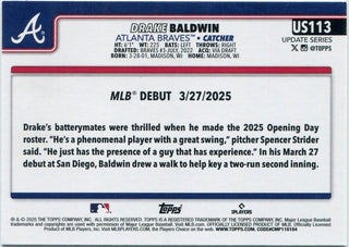Drake Baldwin 2025 Topps Update RC #US113